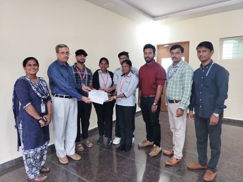 The participated students with the principal, vice principal and HOD
