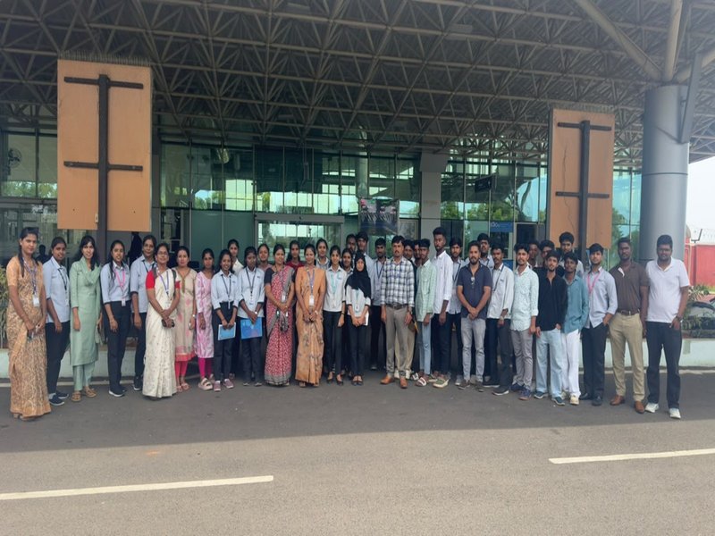 The photograph shows a entrance of Mysuru Airport