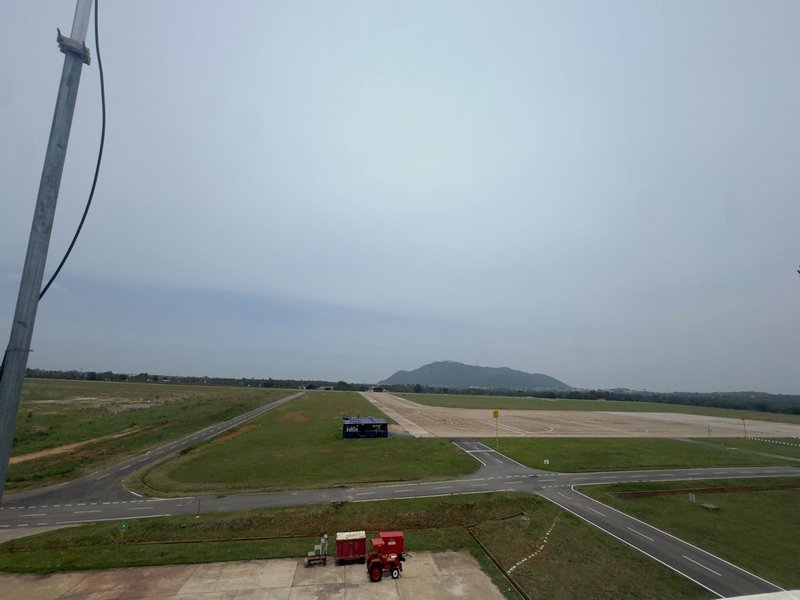 The photograph showing a Runway of Mysuru Airport