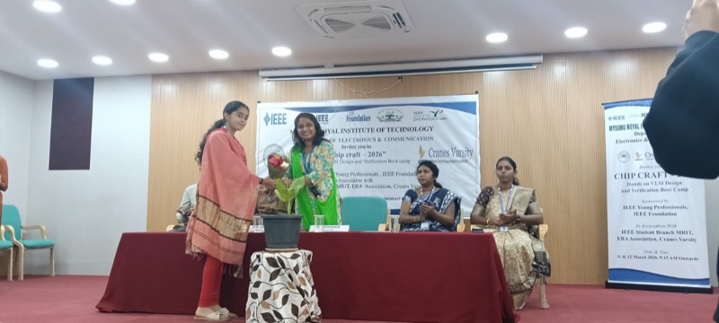 Felicitation of trainer at Chip Craft-2026 VLSI Boot Camp